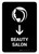 Beauty Salon With Down Arrow Black Portrait - Wall Sign