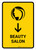 Beauty Salon With Down Arrow Yellow Portrait - Wall Sign