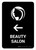 Beauty Salon With Left Arrow Black Portrait - Wall Sign