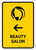 Beauty Salon With Left Arrow Yellow Portrait - Wall Sign