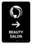 Beauty Salon With Right Arrow Black Portrait - Wall Sign