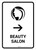 Beauty Salon With Right Arrow White Portrait - Wall Sign