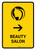 Beauty Salon With Right Arrow Yellow Portrait - Wall Sign