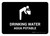 Drinking Water Black Bilingual Spanish Landscape - Wall Sign
