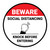 Beware: Social Distancing Knock Before Entering - Floor Sign