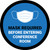 Mask Required Before Entering Conference Room Blue Circular - Floor Sign