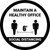 Social Distancing Maintain A Healthy Office White Circular - Floor Sign