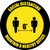 Social Distancing Maintain A Healthy Office Yellow Circular - Floor Sign