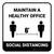 Social Distancing Maintain A Healthy Office White Square - Floor Sign