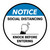 Notice: Social Distancing Knock Before Entering Circular - Floor Sign