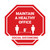 Stop: Social Distancing Maintain A Healthy Office Circular - Floor Sign