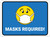 Masks Required Blue Rectangular - Floor Sign