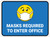 Masks Required To Enter Office Blue Rectangular - Floor Sign