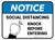 Notice: Social Distancing Knock Before Entering Rectangular - Floor Sign
