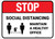 Stop: Social Distancing Maintain A Healthy Office Rectangular - Floor Sign