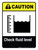 Caution: Check Fluid Level with Icon Portrait - Wall Sign