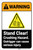 Warning: Stand Clear! Crushing Hazard - Outrigger Can Cause Injury with Icon Hazard Portrait - Label
