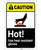 Caution: Hot! Use Heat Resistant Gloves with Icon ANSI Portrait - Label