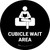 Cubicle Wait Area Black Circular - Floor Sign