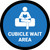 Cubicle Wait Area Blue Circular - Floor Sign