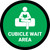 Cubicle Wait Area Green Circular - Floor Sign