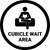 Cubicle Wait Area White Circular - Floor Sign