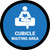 Cubicle Waiting Area Blue Circular - Floor Sign