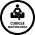 Cubicle Waiting Area White Circular - Floor Sign