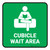Cubicle Wait Area Green Square - Floor Sign