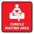 Cubicle Waiting Area Red Square - Floor Sign