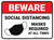 Beware Social Distancing Masks Required At All Times Rectangle - Floor Sign