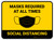 Social Distancing Masks Required At All Times Yellow Rectangle - Floor Sign