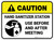 Caution: Use Before And After Meeting Rectangle - Floor Sign