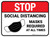 Stop: Social Distancing Masks Required At All Times Rectangle - Floor Sign
