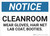 Notice: Cleanroom Wear Gloves Hair Net - Wall Sign