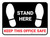 Stand Here - Keep This Office Safe Black Rectangle - Floor Sign
