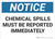 Notice: Hazard Report Chemical Spills - Wall Sign