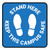 Stand Here - Keep This Campus Safe Blue Square - Floor Sign