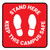 Stand Here - Keep This Campus Safe Red Square - Floor Sign