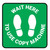 Wait Here To Use Copy Machine Green Square - Floor Sign