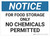 Notice: No Chemicals Permitted - Wall Sign