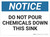 Notice: No Pouring Chemicals Sink - Wall Sign