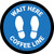 Wait Here: Coffee Line Blue Circular - Floor Sign