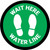 Wait Here: Water Line Green Circular - Floor Sign