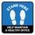 Stand Here: Help Maintain A Healthy Office Blue Square - Floor Sign