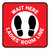 Wait Here: Ladies Room Line Red Square - Floor Sign