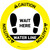 Caution: Round Wait Here - Water Line Circular - Floor Sign