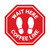 Stop - Wait Here - Coffee Line White Circle - Floor Sign