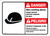 Danger: Men Working Above Impact Hazard Hard Hat Bilingual Spanish ANSI - Wall Sign