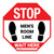 Wait Here - Men Room Line White Stop - Floor Sign